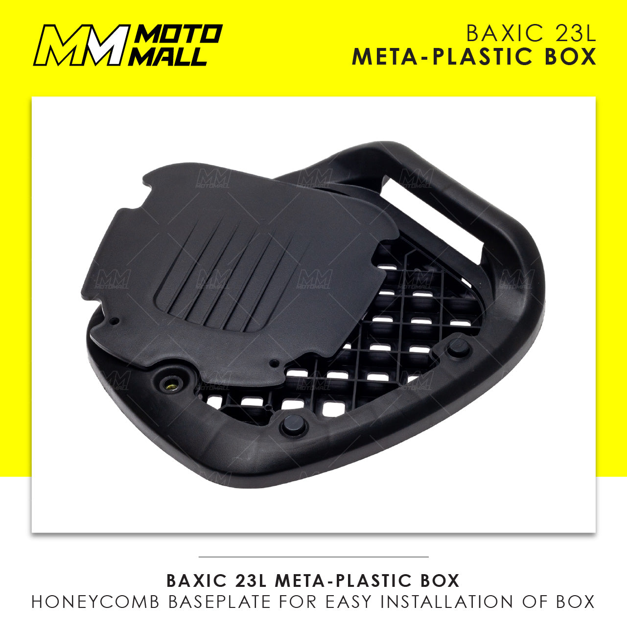 Baxic Extra Small (23L) Silver | Lightweight Aluminum-Style Plastic Motorcycle Top Box