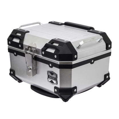 Baxic Extra Small (23L) Silver | Lightweight Aluminum-Style Plastic Motorcycle Top Box