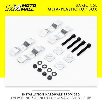 Baxic Small (35L) Black | Lightweight Aluminum-Style Plastic Motorcycle Top Box