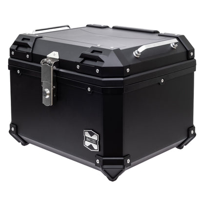 Baxic Large (55L) Black | Lightweight Aluminum-Style Plastic Motorcycle Top Box