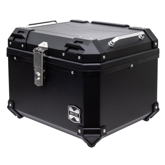 Baxic Large (55L) Black | Lightweight Aluminum-Style Plastic Motorcycle Top Box