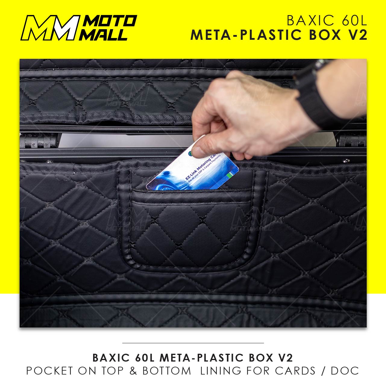 Baxic Extra Large (60L) Black | Lightweight Aluminum-Style Plastic Motorcycle Top Box