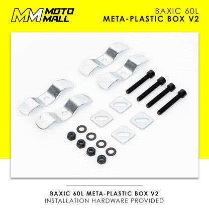 Baxic Extra Large (60L) Black | Lightweight Aluminum-Style Plastic Motorcycle Top Box