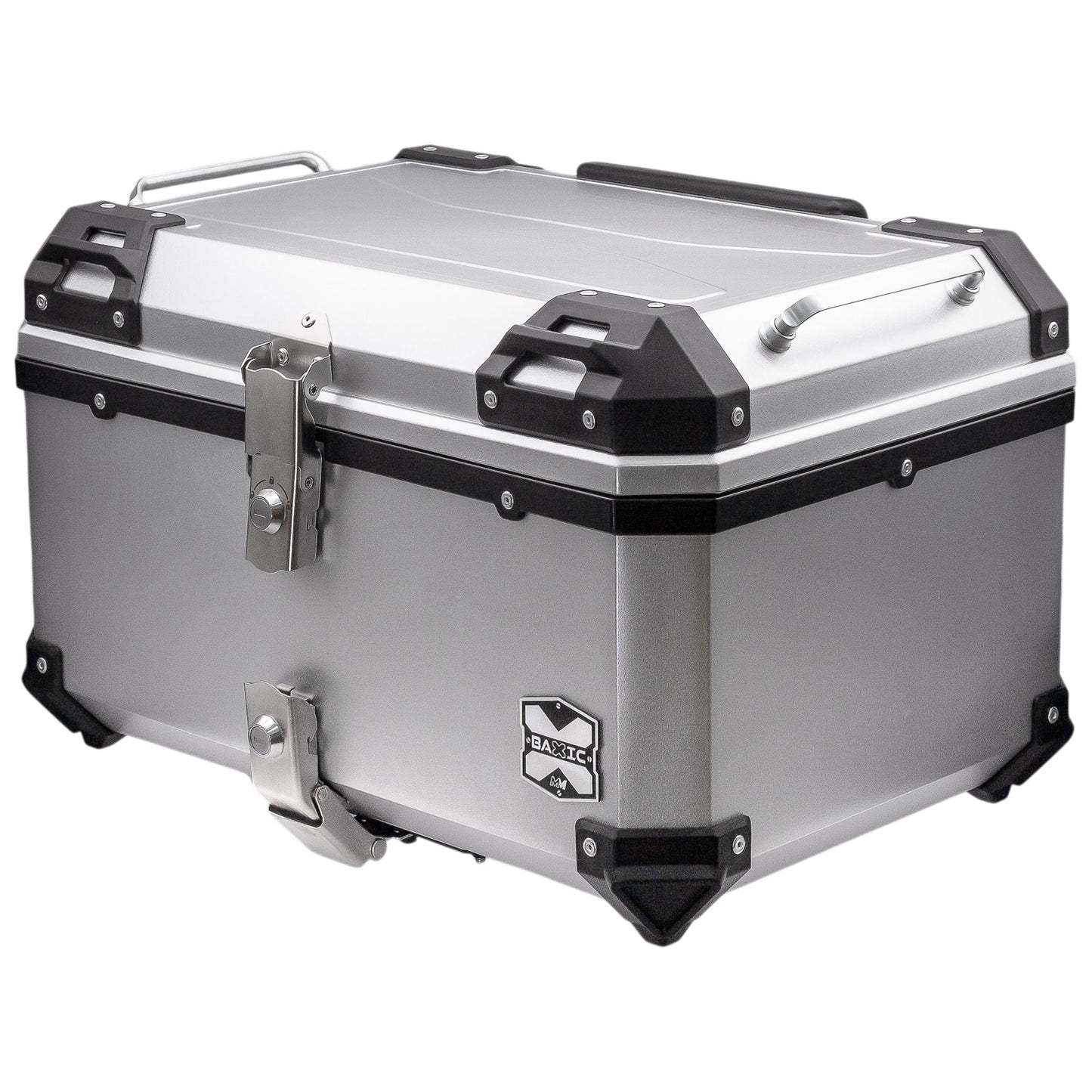 Baxic Extra Large (60L) Silver | Lightweight Aluminum-Style Plastic Motorcycle Top Box