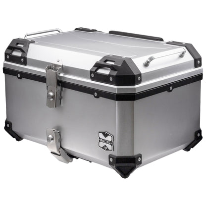 Baxic Extra Large (60L) Silver | Lightweight Aluminum-Style Plastic Motorcycle Top Box