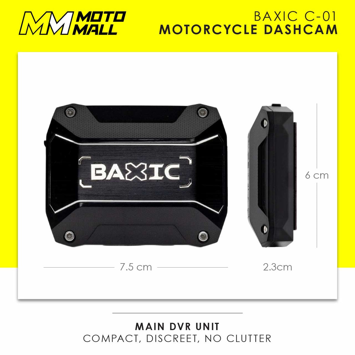 Baxic C-01 Front & Rear Screenless Motorcycle Dashcam