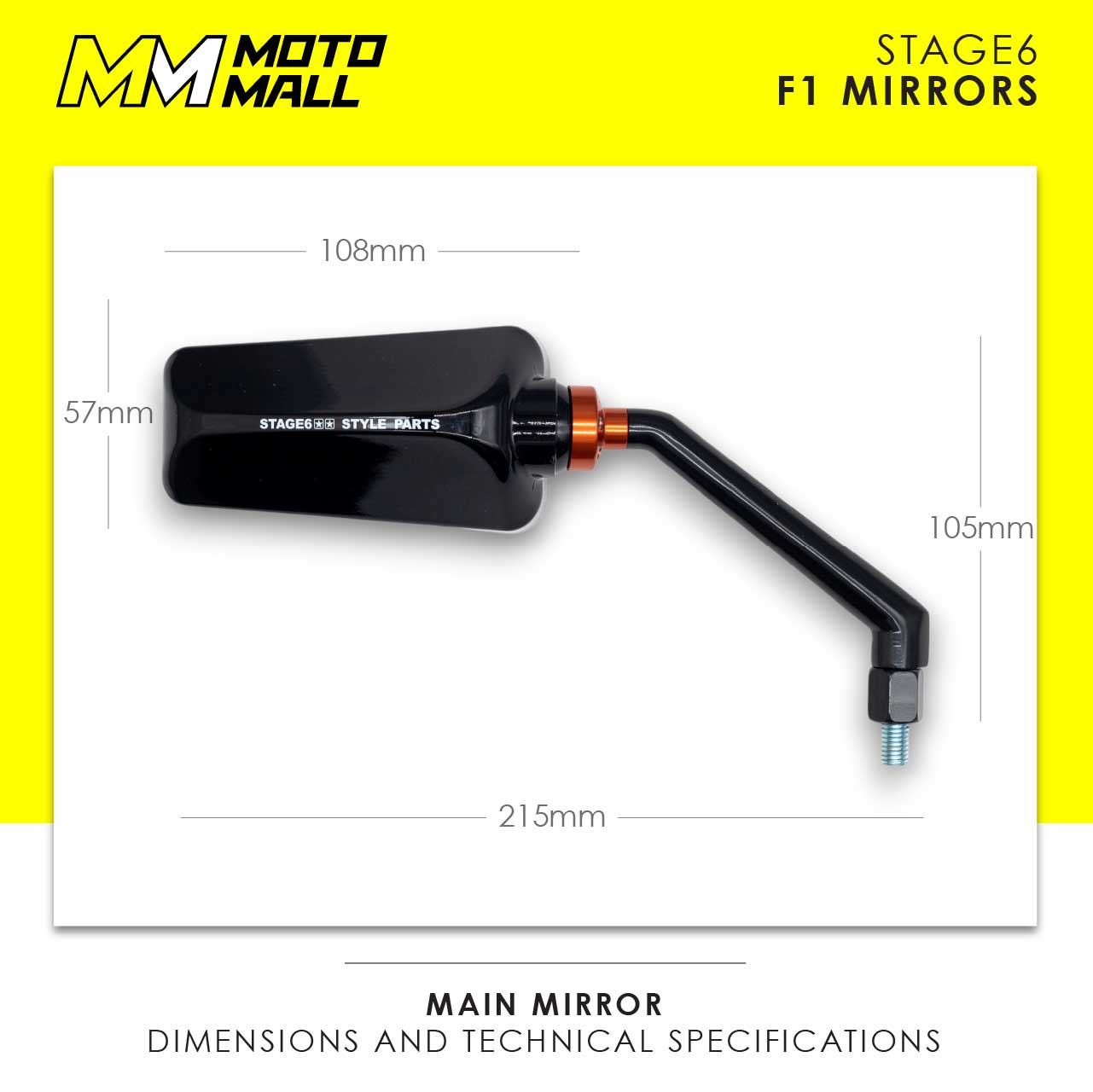 Stage6 F1 Motorcycle Mirrors