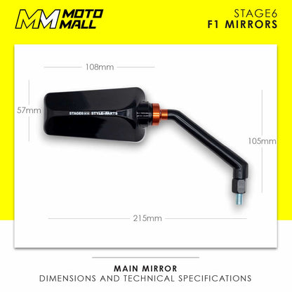 Stage6 F1 Motorcycle Mirrors